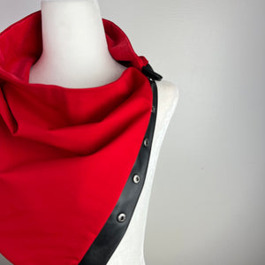 Carrie | 5 Snap Scarf | Red Vegan Leather
