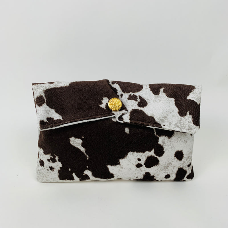 Brown Cow Print Clutch Bag | KOZYSAILA
