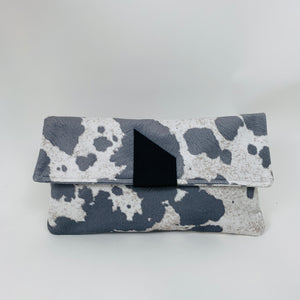 Gray Cow Print Clutch Bag | KOZYSAILA