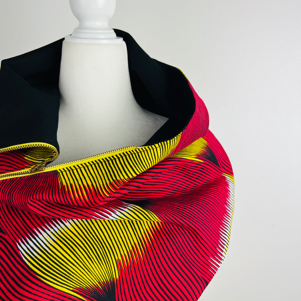 Romano | Zipper Scarf |  Abstract Red Yellow