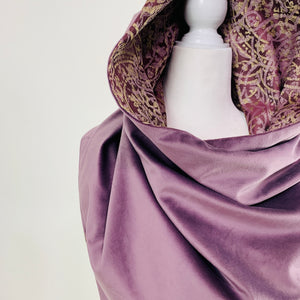 Valentina | Chunky Reversible Hooded Scarf | Purple Gold