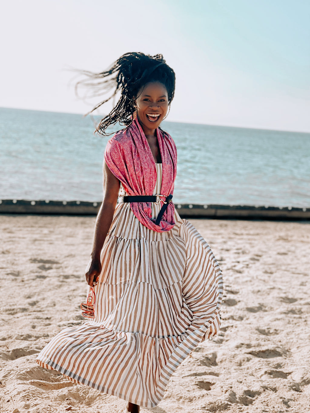 Camila | Heather Pink Sun Wrap Scarf | 10+ Ways to Wear