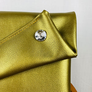 Gold Vegan Cactus Leather Clutch Bag | KOZYSAILA
